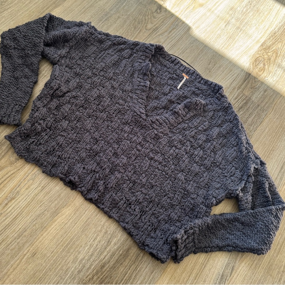 FREE PEOPLE Josephine Pullover In Charcoal Gray Medium - Picture 3 of 7